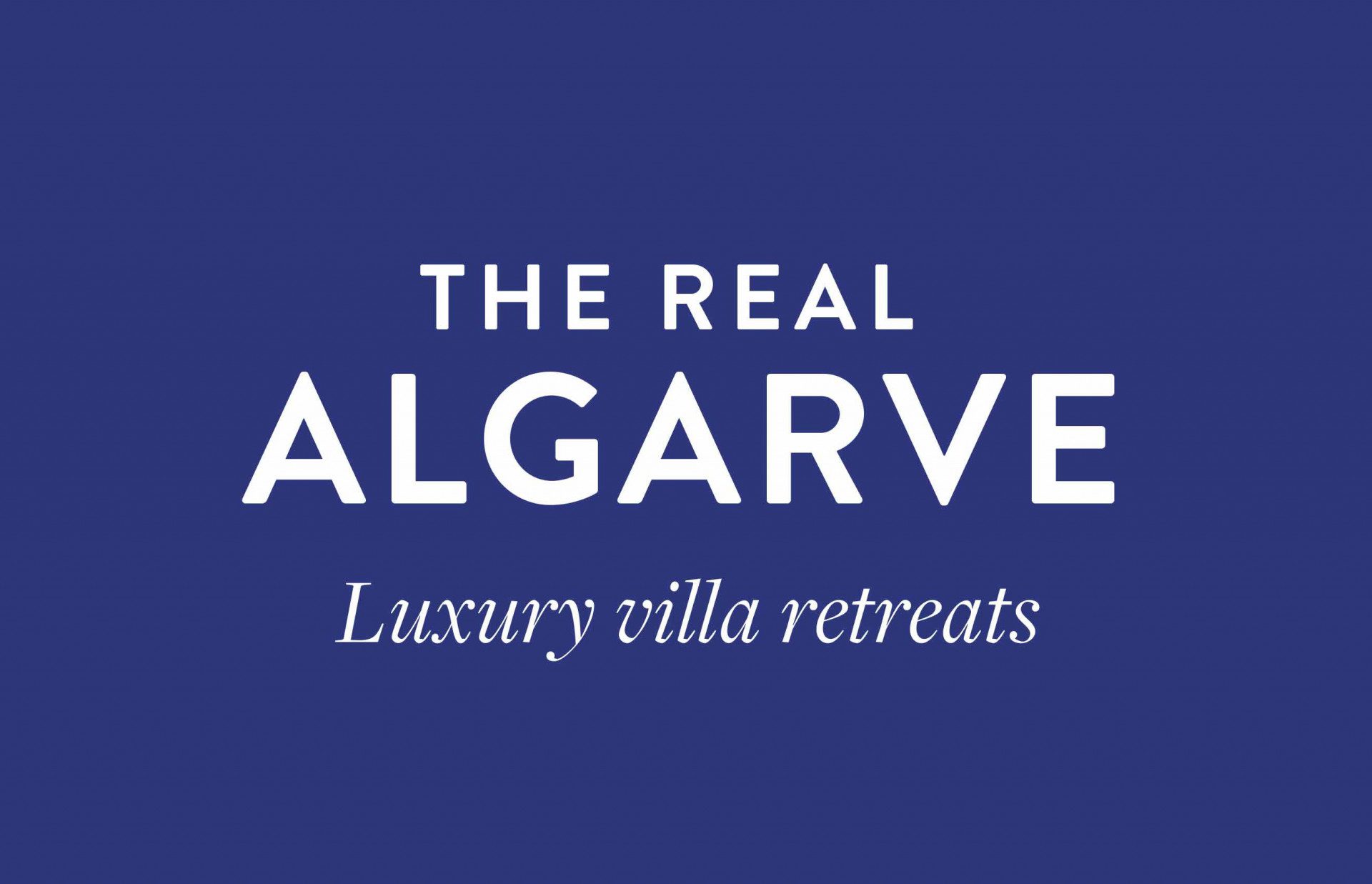 The Real Algarve luxury villa retreats logo on blue background an organic SEO client
