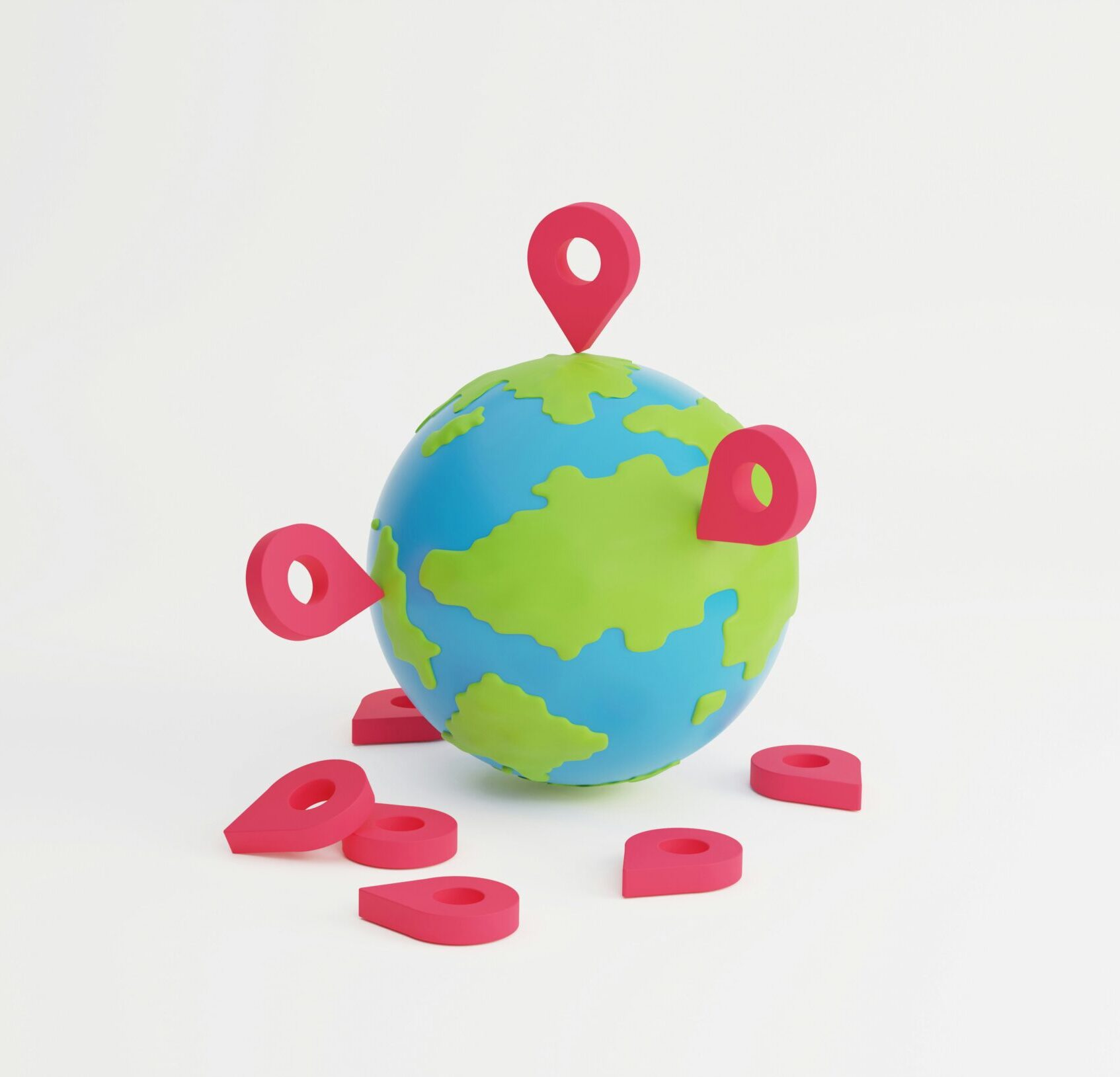 globe with location markers